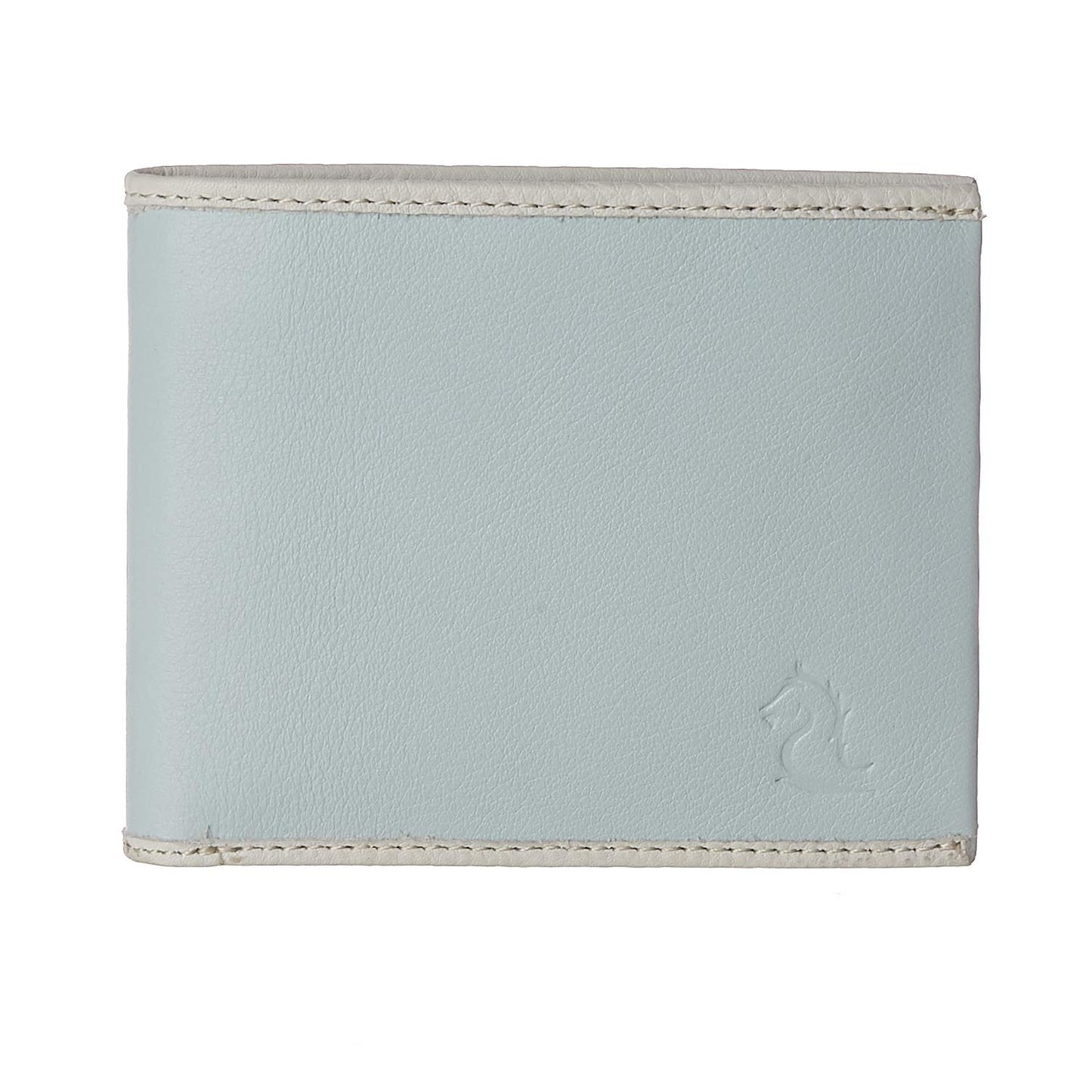 KARA Leather Torquiose Bifold Wallets for Men Contrast Stitch Men's Wallet with 8 Business Cards Slot