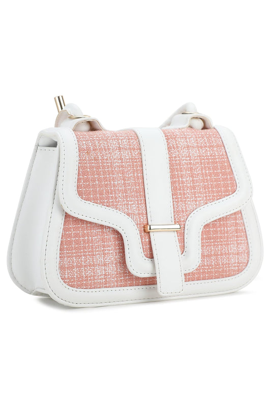 RASHKI AURA- Womens Crossbody Vegan Leather Handbag | Spacious | Unique Shape | Party Purse | Magnetic Button Closure