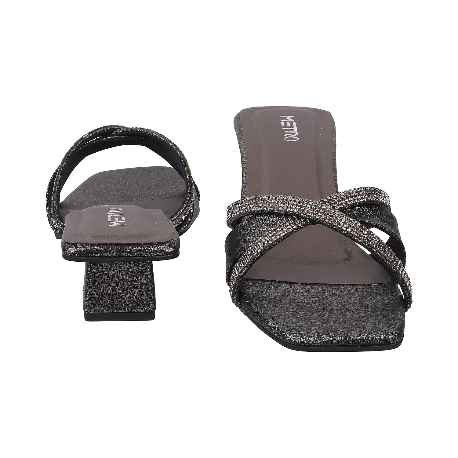 Metro Womens Synthetic Gun Metal Slip Ons - SaumyasStore