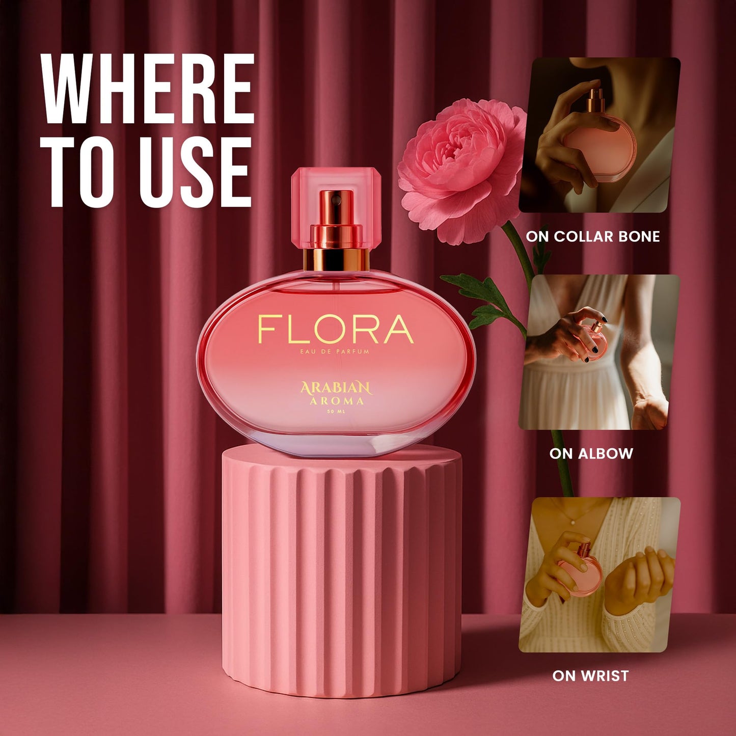 Arabian Aroma Flora Perfume Eau de Parfum - Long Lasting Perfume for Women – Womens Perfumes Long Lasting – 50ml