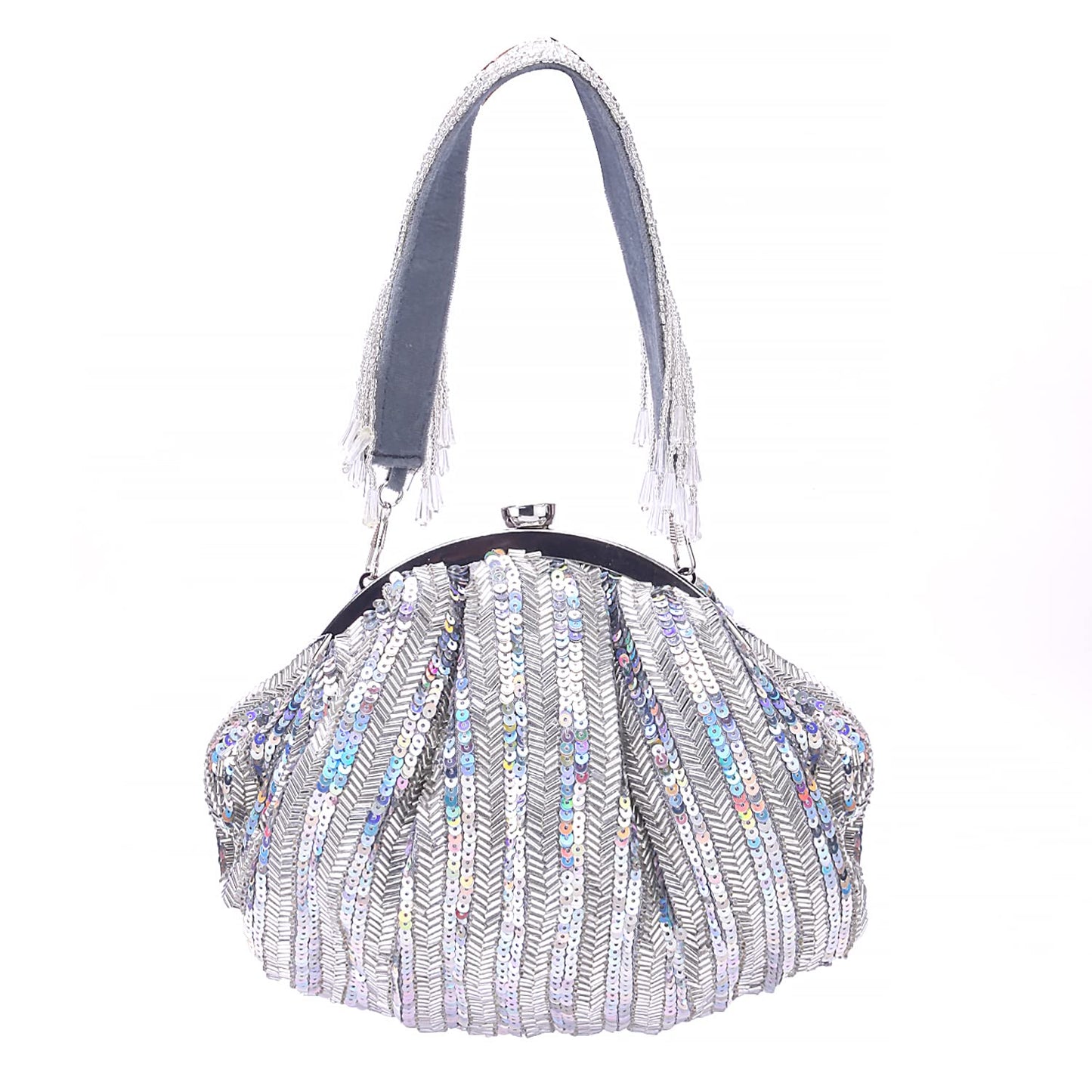 SWISNI White sequins style batua clutch II Women's Traditional Designer Clutch For Women & Girls II BATUA BAGS