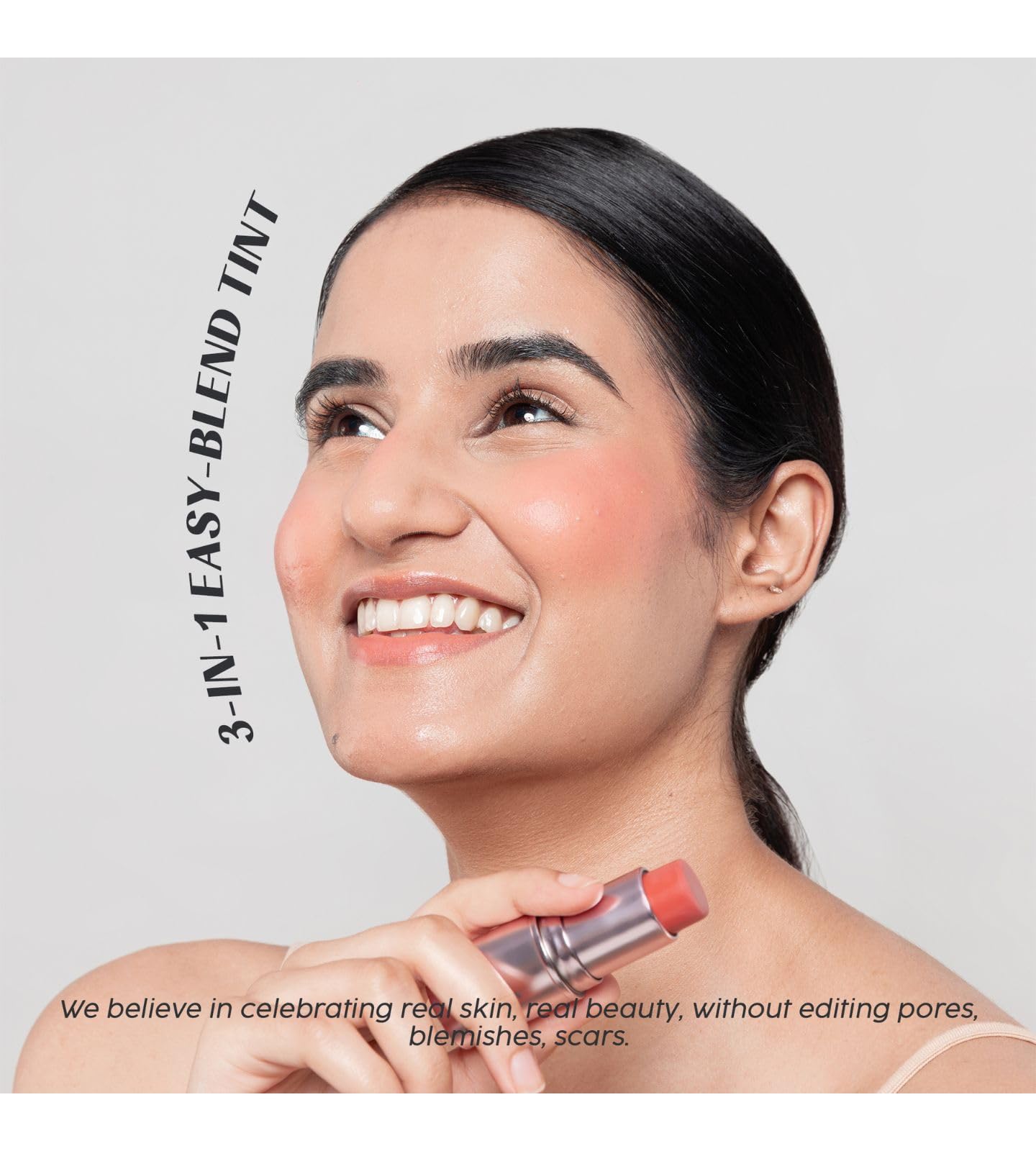 House of Makeup Dab N Glow Lip and Cheek Tint | Pigmented Blusher for Face Makeup | Creamy, Easy-Blend Multi-Use Tint for Women & All | 8 gms | Peach Cobbler