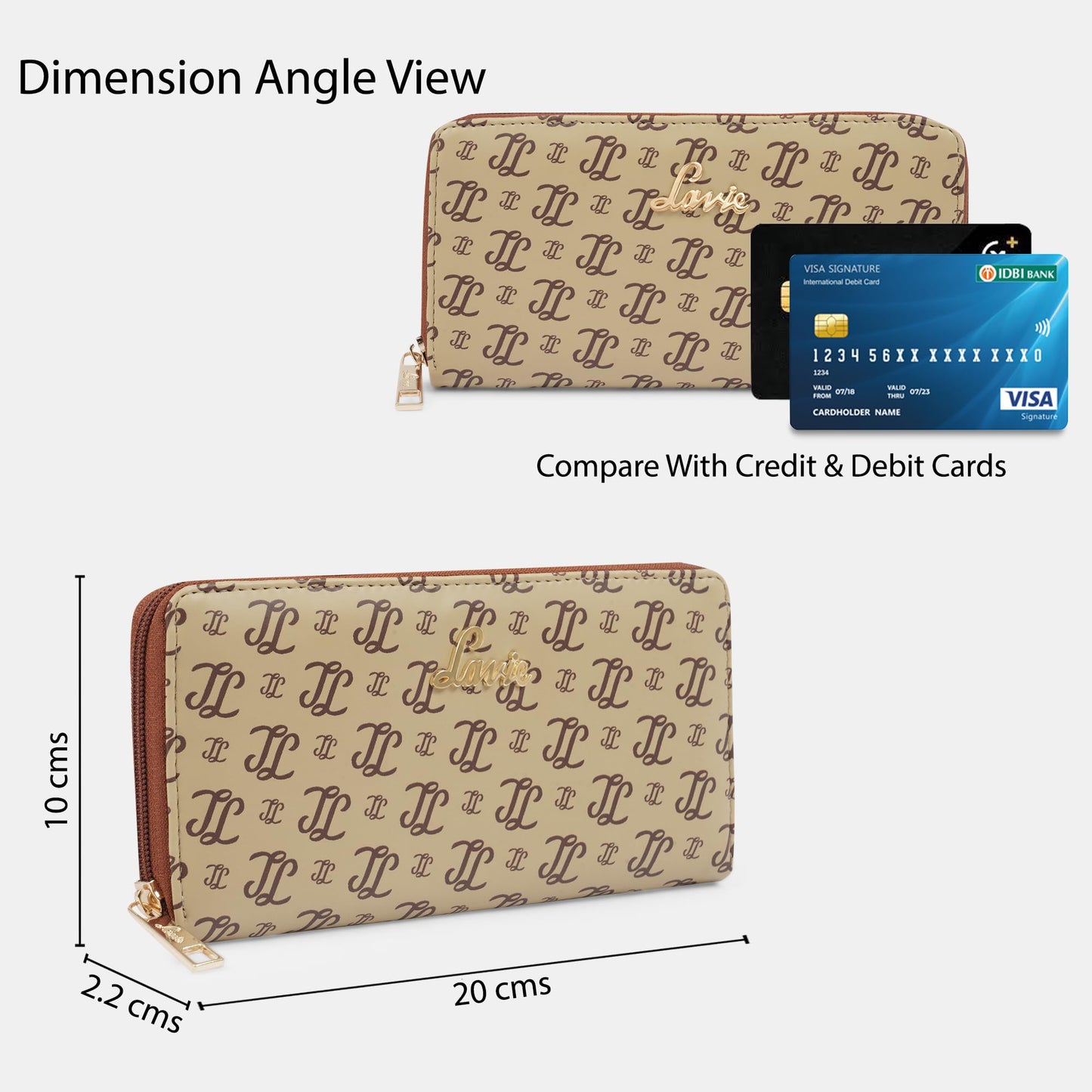 Lavie Women's Sacy Monogram LL Print Large Zip around Wallet | Ladies Purse Handbags