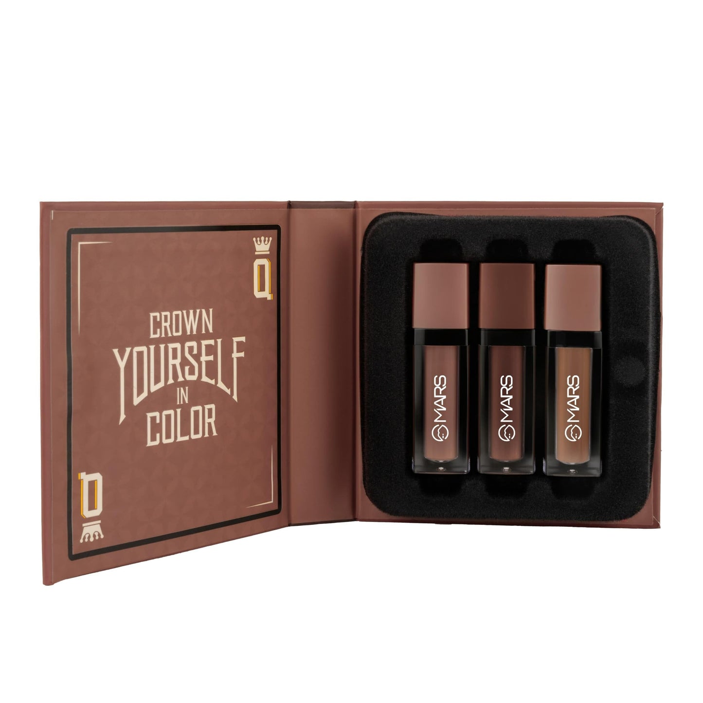 MARS Queen of Mattes Liquid Lipsticks Box Set of 3 (13.5 ml) (BROWNS) | Smudgeproof & Transferproof | Intense Pigmentation Long-Lasting Wear | Customizable Colors | Matte Finish