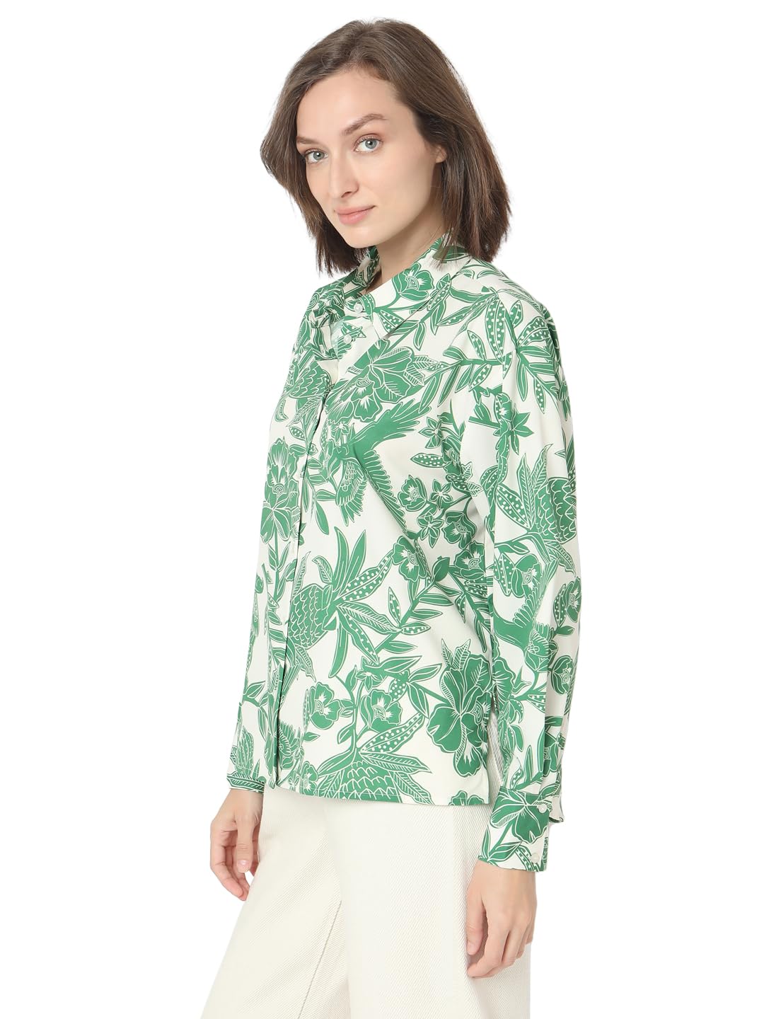 VERO MODA Women's Regular Fit Green Shirt