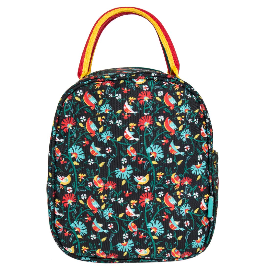 Chumbak Women’s Lunch Bag, Memories Over Calories Collection, Printed Canvas Tiffin Bag with Zipper, Quirky India Design, Stylish Office Lunch Bag, Travel Tote – Black