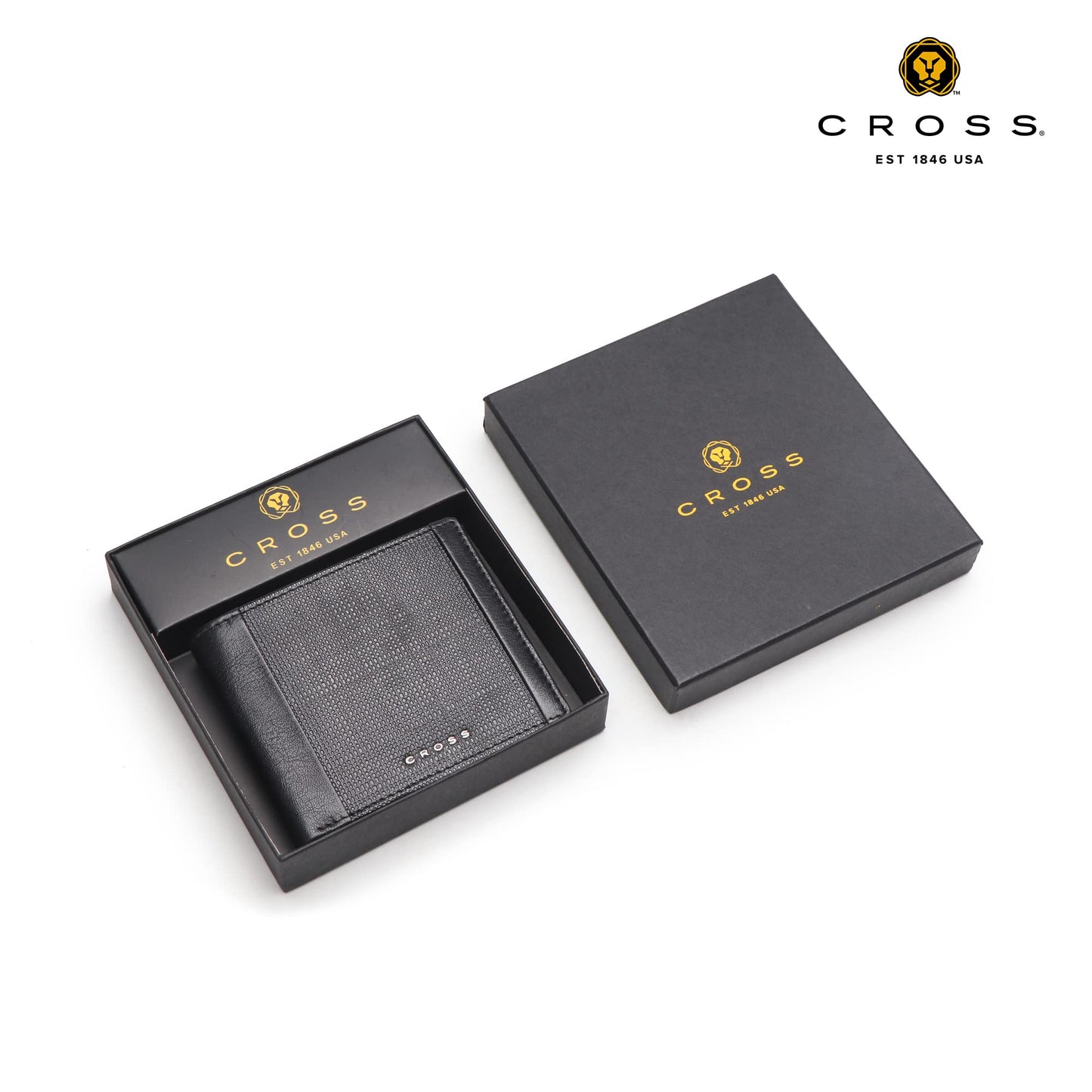 Cross Alpha Bifold Wallets for Men Leather Original -Slim & Sleek Mens Wallet - Includes 4 Credit Card Holder Slots 2 Currency Purse for Men - Gents Wallets ATM Card Wallet for Men - Black