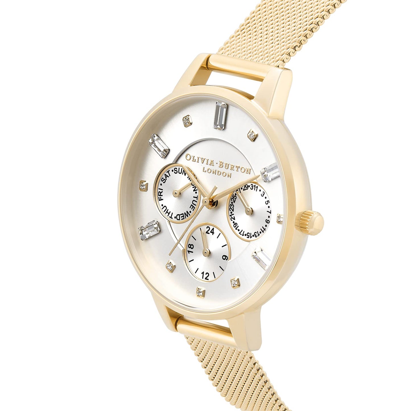 Olivia Burton Multi Function Analog Silver Dial Women's Watch-OB16CG100
