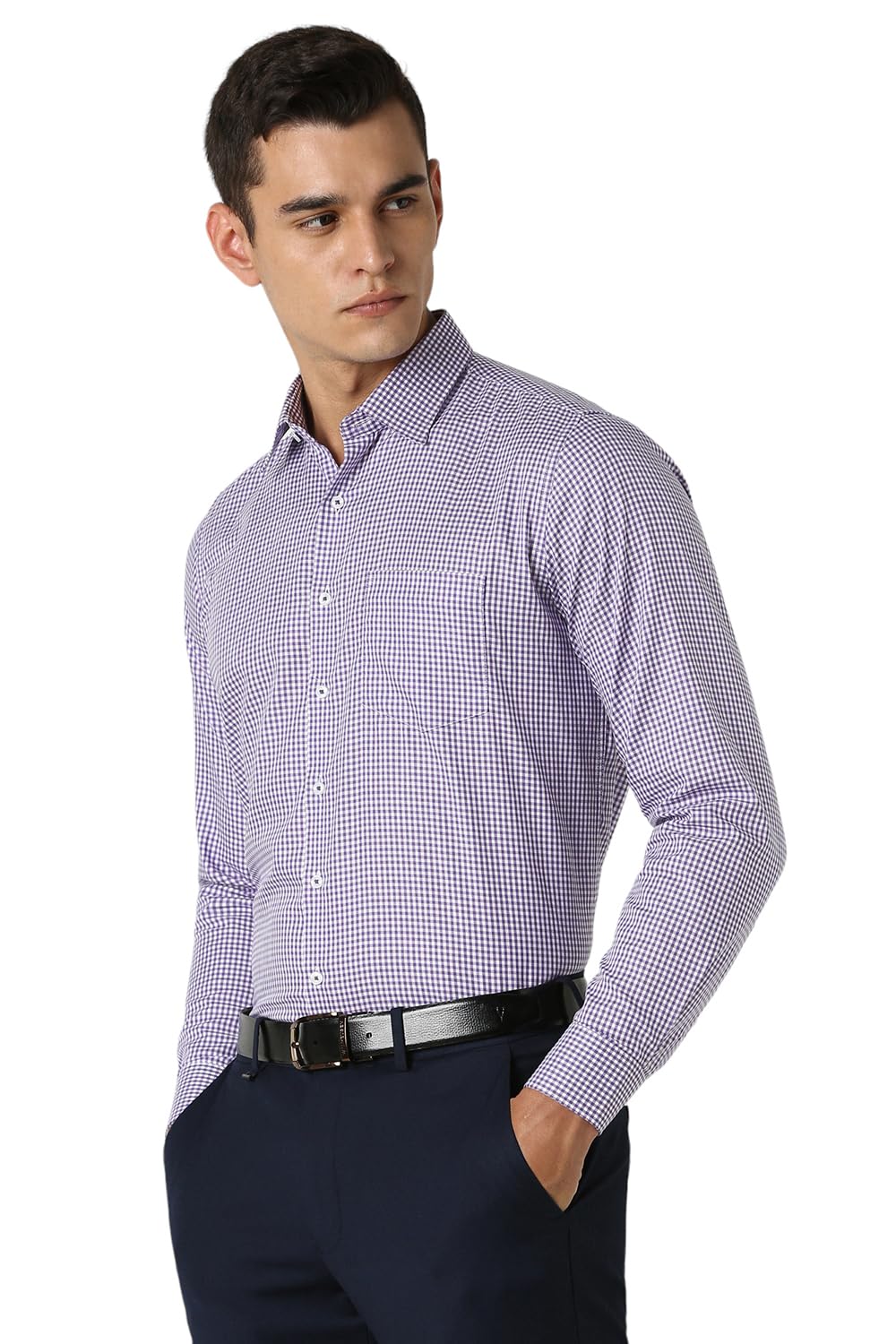 Van Heusen Men's Slim Fit Shirt (VHSFFSLB363431_Purple 42)