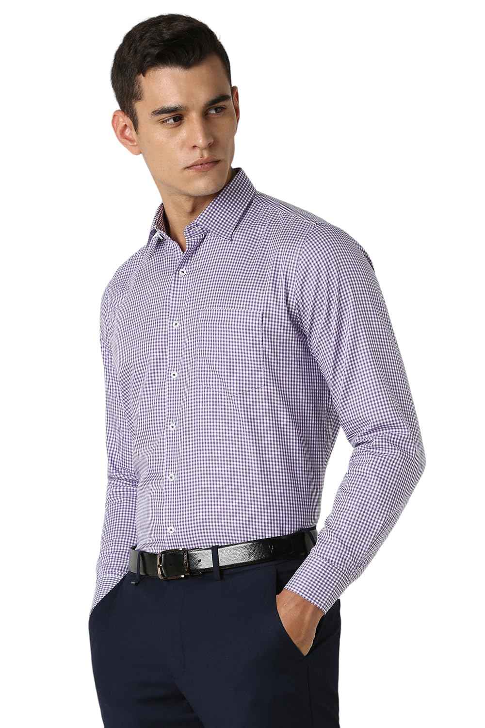 Van Heusen Men's Slim Fit Shirt (VHSFFSLB363431_Purple 42)