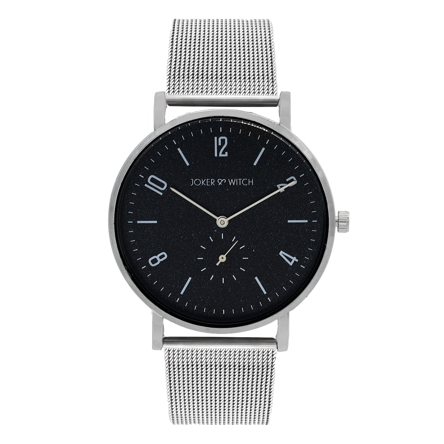 Joker & Witch Noel Classic Black DIAL Silver MESH Men's Watch