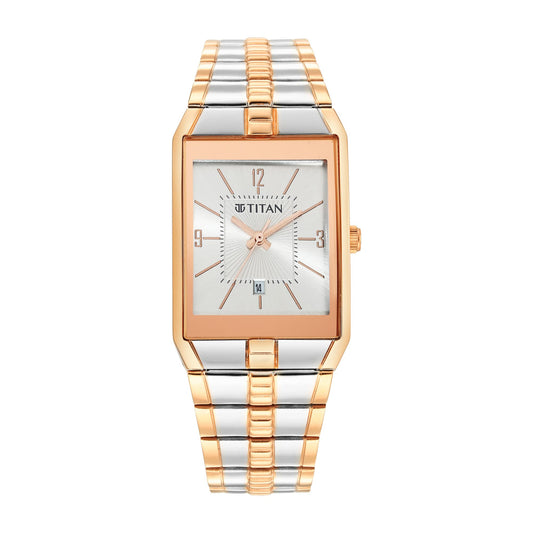 Titan Silver White Dial Analog Watch for Men-NR9151KM01