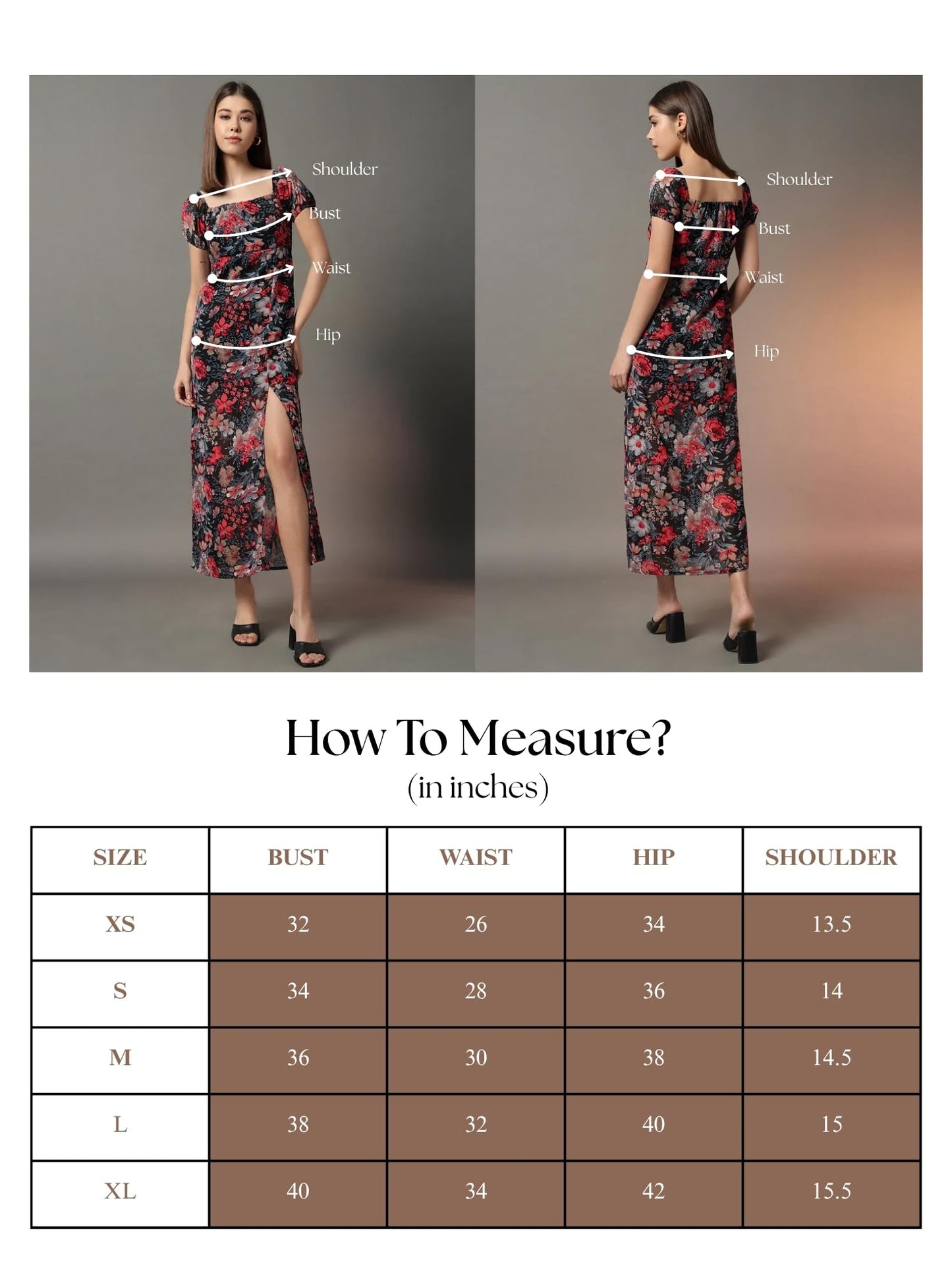 Trend Arrest.ed Floral Printed Maxi Dress for Women with Lining | Square Neck Puff Sleeve Slit Style | Casual Western Long Dress for Day