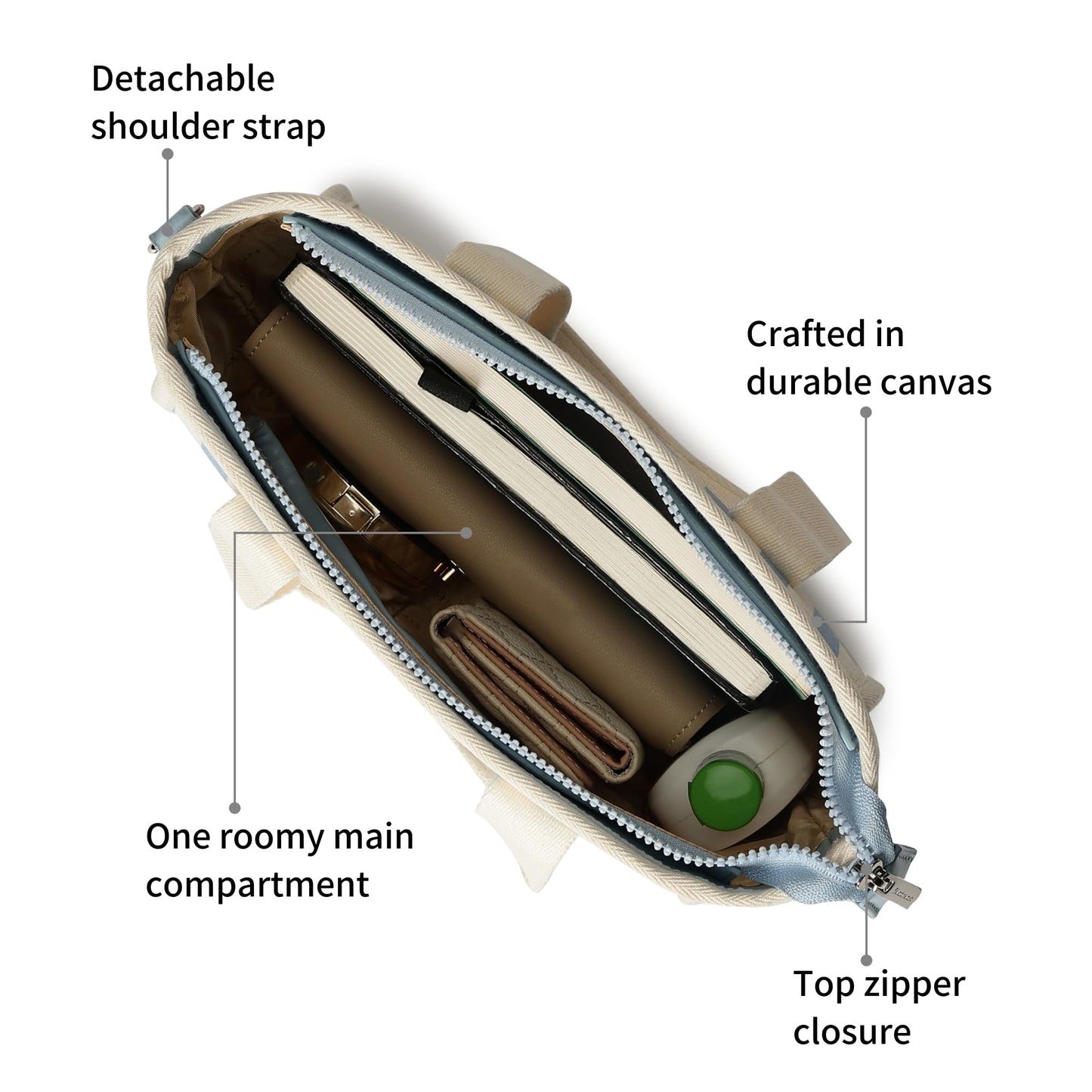 Fastrack Striped Canvas Satchel Bag for Women | Compact Structured Handbag with Zip Closure, Internal Pockets and Detachable Strap | Everyday Crossbody for Work, Errands and Casual Outings