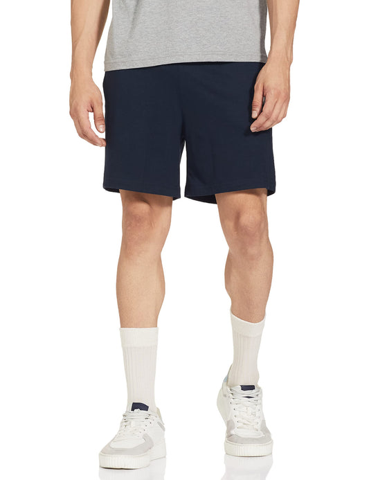 Max Men's Regular Fit Solid Lounge Shorts (Navy_M)