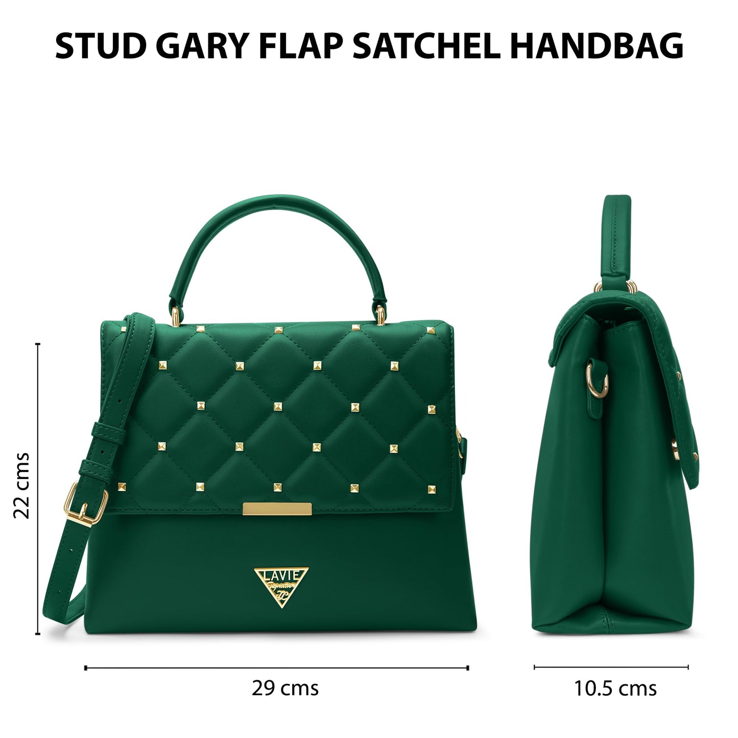 Lavie Signature Women's Stud Gary Satchel Handbag | Satchel Bag for Work | Ladies purse | Stylish Shoulder Bag | Gift For Women