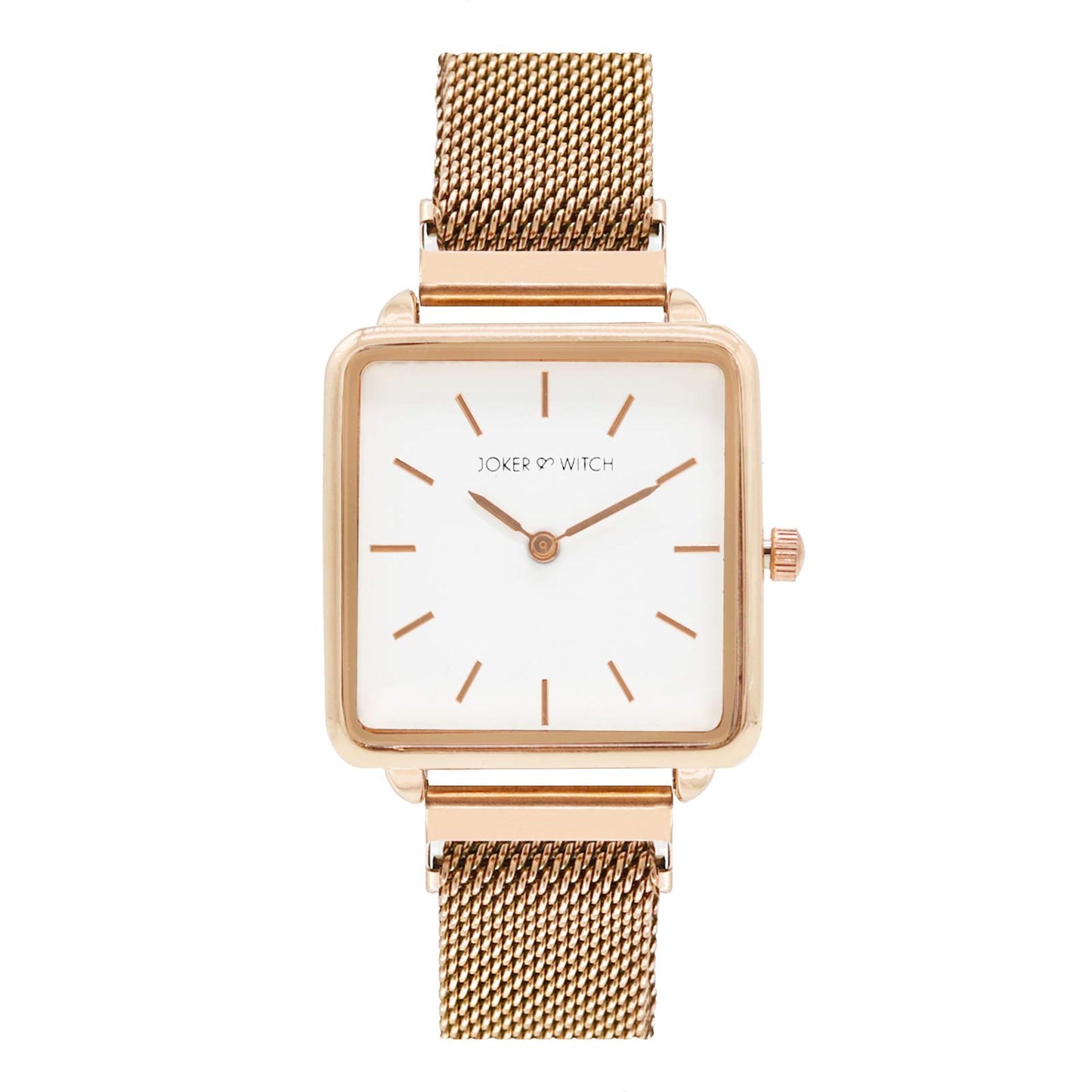 Joker & Witch Stainless Steel Bliss Rosegold Analog Watch Bracelet Set For Women, White Dial, Rose Gold Band