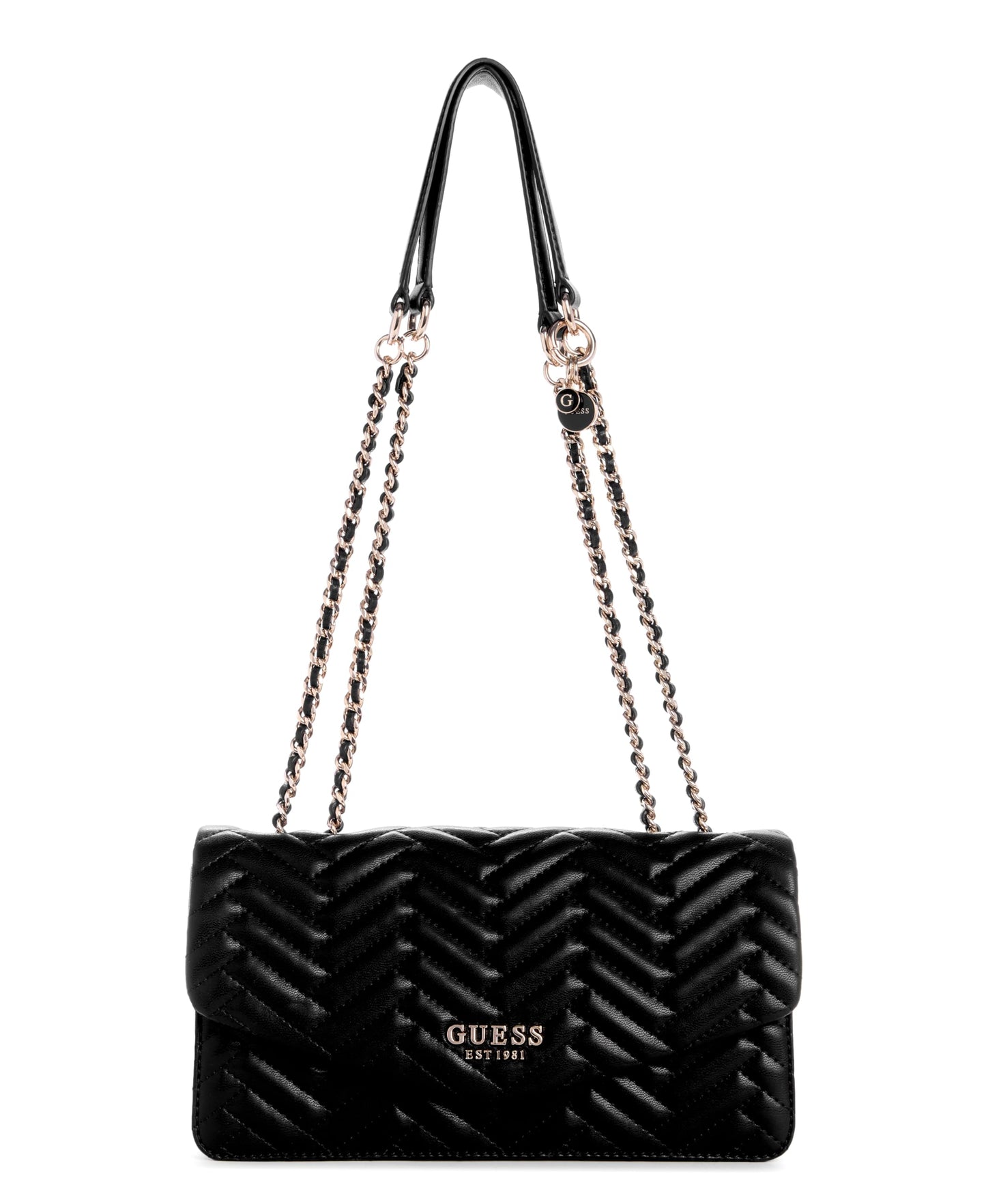 Guess Women's Black Quilted Crossbody Bag| Ladies Purse Handbags | Gift For Ladies