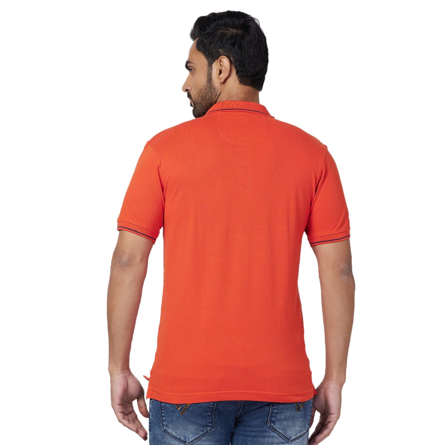 Raymond Men Contemporary Fit Solid Pattern Pure Cotton Polo Neck Half Sleeve Casual T-Shirt (Size: 46)-RCKD01195-R6 Dark Red