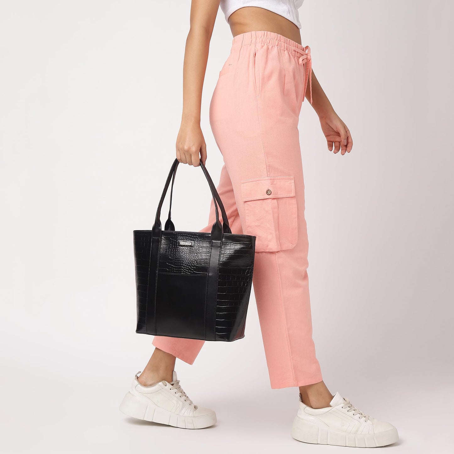 Fastrack Chic Textured Tote Bag for Women | Stylish Casual Bag for Ladies, Women, Girls | Trendy Everyday College Bag Made of Faux Leather