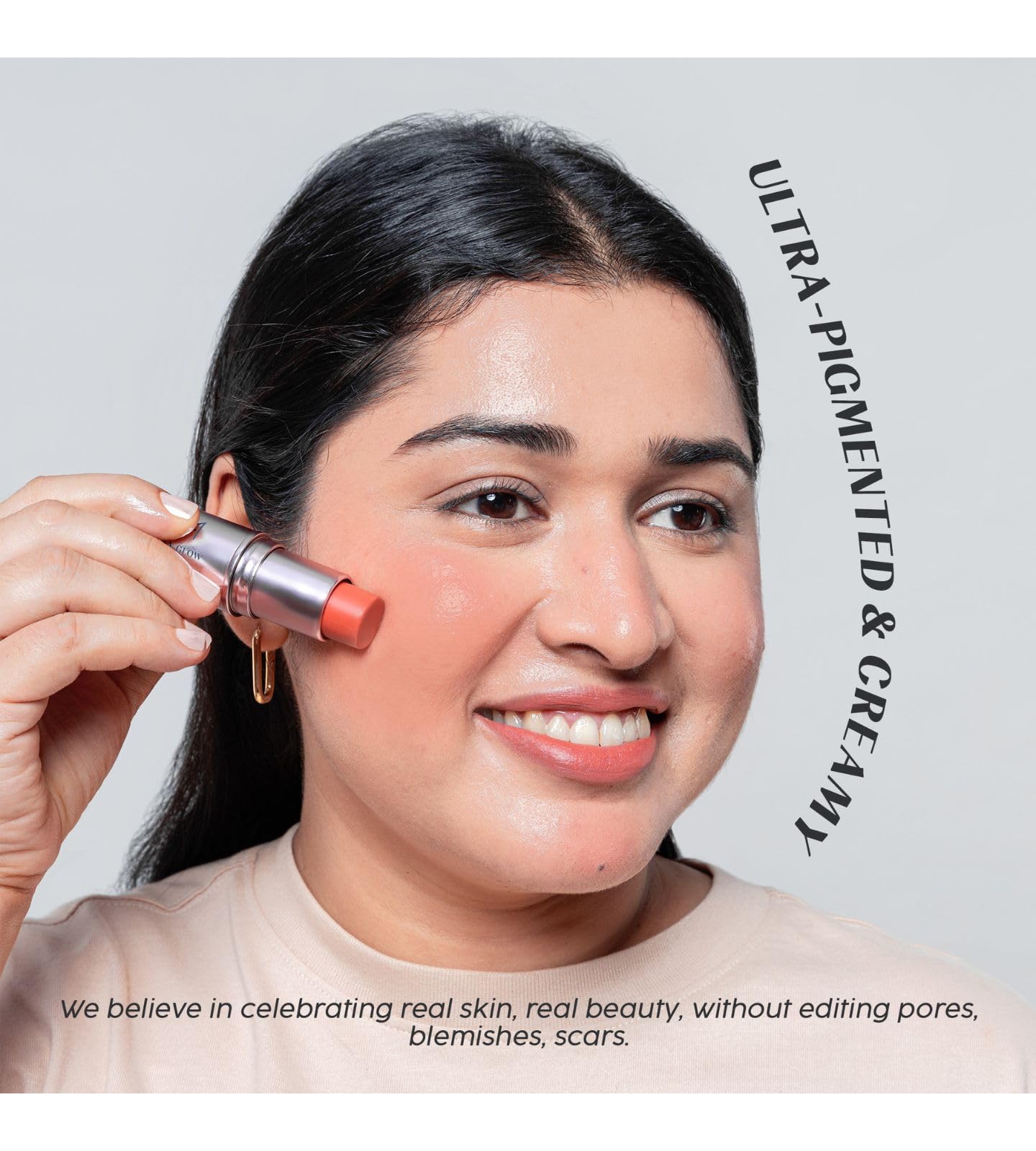 House of Makeup Dab N Glow Lip and Cheek Tint | Pigmented Blusher for Face Makeup | Creamy, Easy-Blend Multi-Use Tint for Women & All | 8 gms | Peach Cobbler