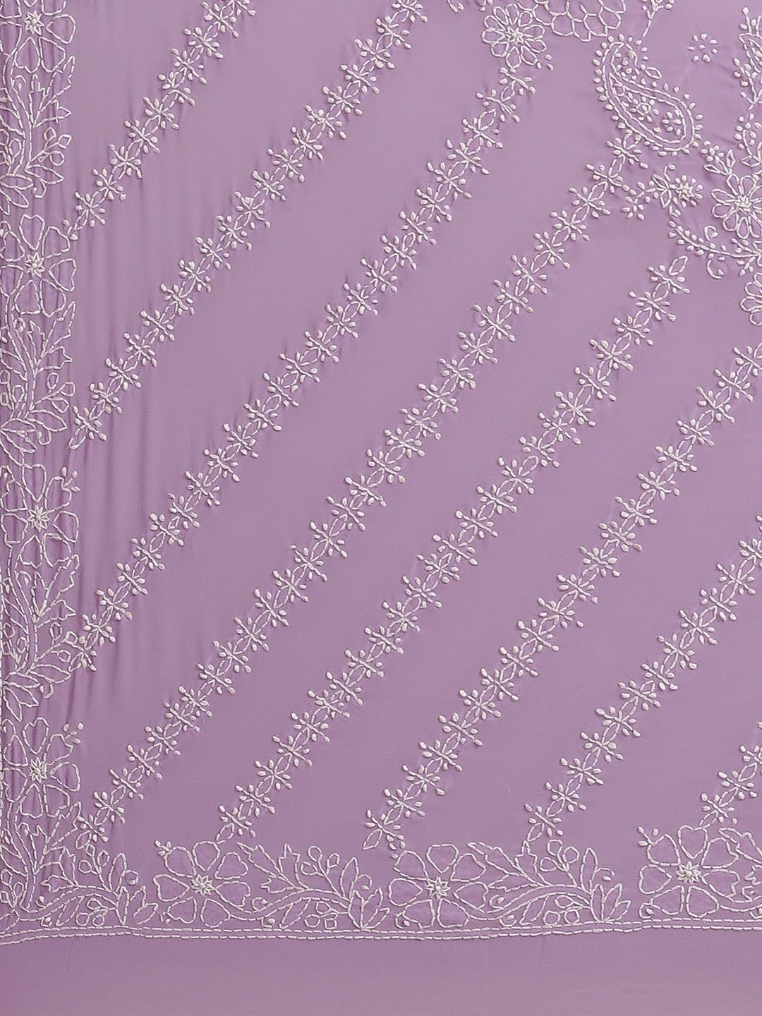 Ada Women's Lucknow Chikankari Handcrafted Faux Georgette Saree With Blouse A129584 Mauve