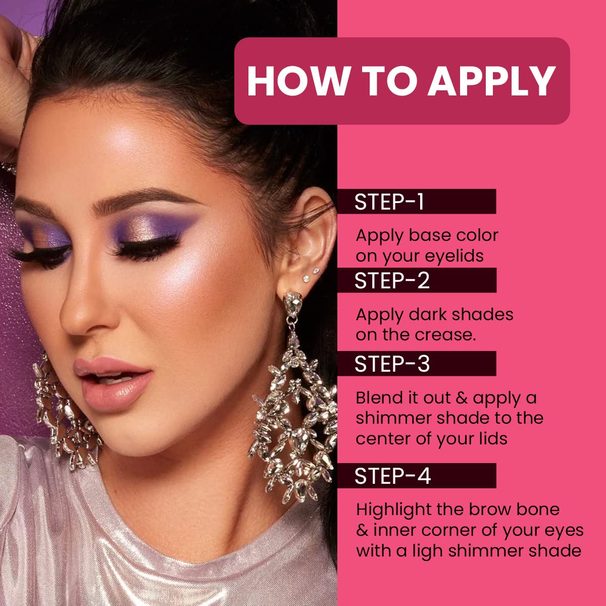 Half N' Half 18 Shimmery Colors with Makhmali Eyeshadow, Brush & Mirror in a Pocket size Eye Shadow Palette | 12.8 g | 03
