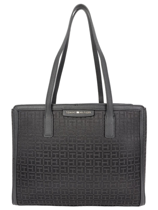 Tommy Hilfiger Logo Black Polyester Tote Bag