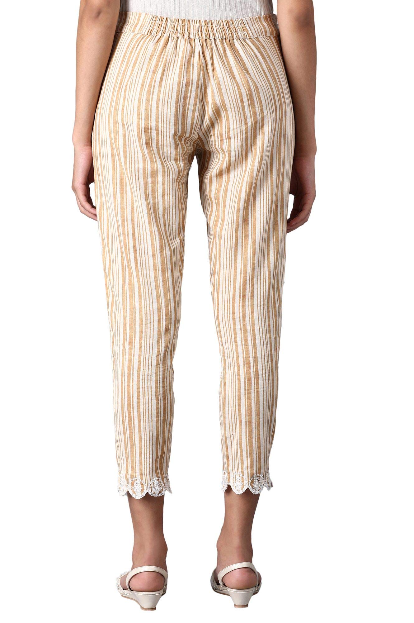 W Cotton Blend Strechable Slim Pants for Women | Cotton Blend Slim Pants for Women | Trousers for Women | W for Woman