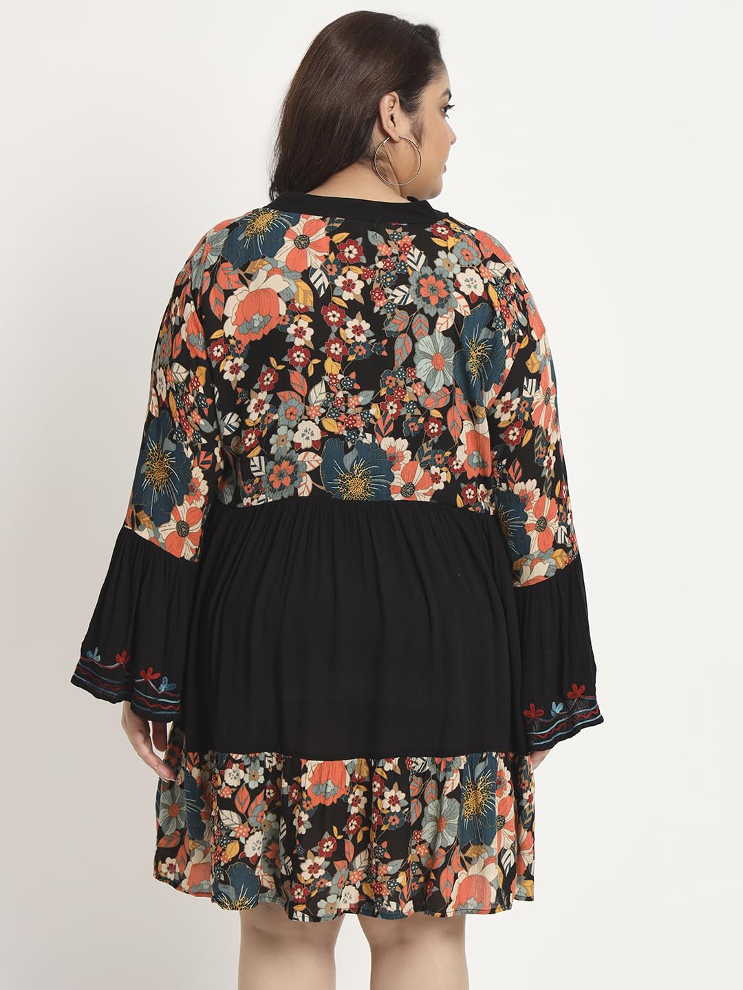 veldress21 Women Dress Short Stylish Casual Party Summer Dress Trendy Collage Regular,Office Collage Wear Multicolor Black for Girls (2XL)