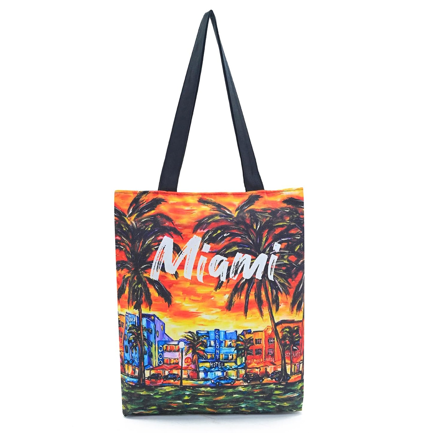 Boho Girl printed Large Cotton blend Tote Bag for Women Zipper Handbags for Women with Inner Zipper Pocket for Shopping Office & travel beach tote bag