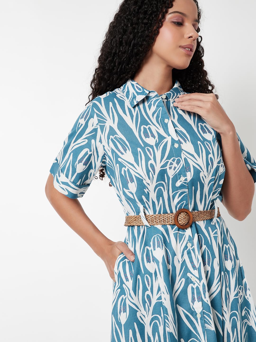 Max Women's Cotton A-Line Below The Knee Dress