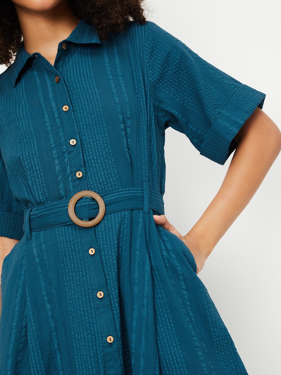 Max Women's Cotton A-Line Below The Knee Dress