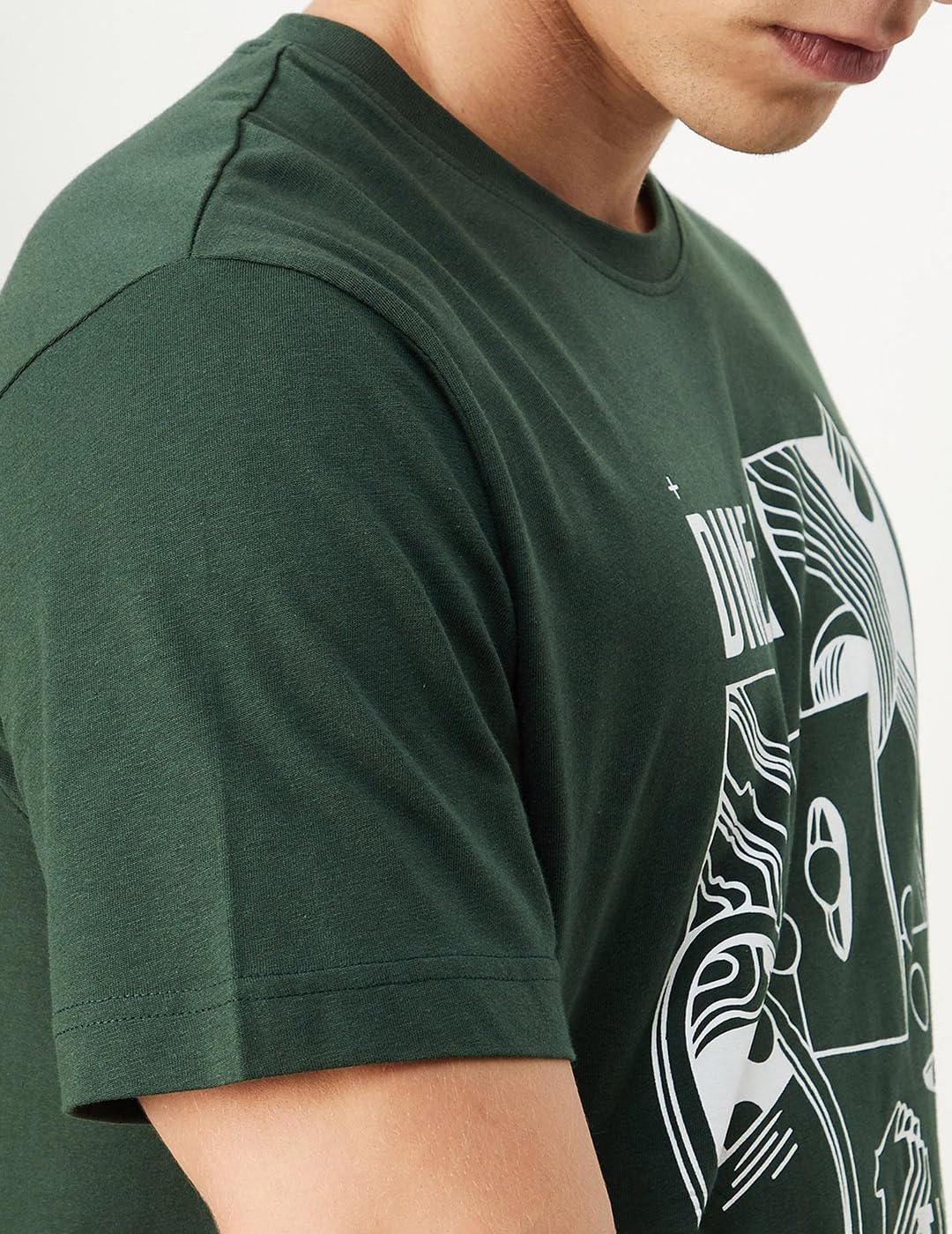 Max Men's Cotton Slim Fit T-Shirt (CABCSU23P518BGDARK Green_Dark, Large