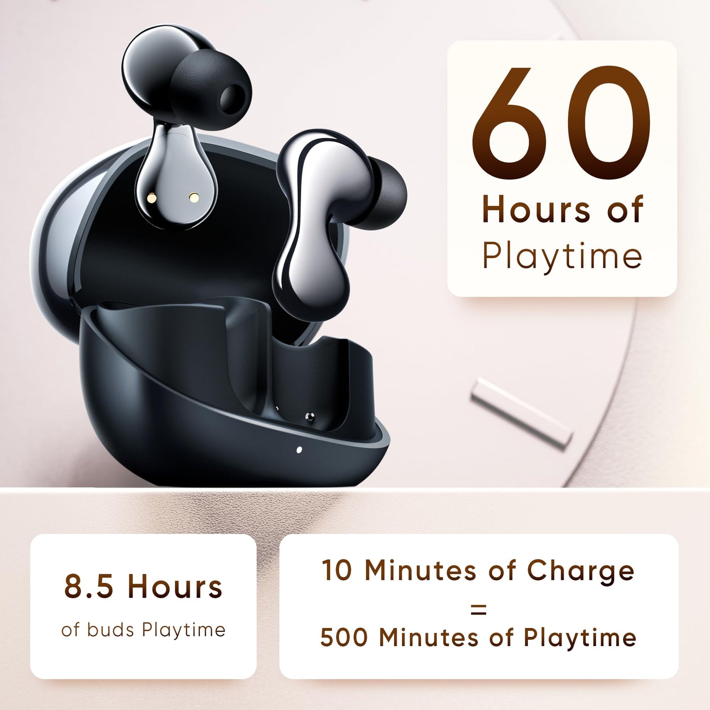 Mivi SuperPods Immersio [Flagship Launch] in Ear Ear Buds Wireless, Dolby Audio, 3D Soundstage, 60H Playtime, AI ENC, Bluetooth TWS, BT v5.4 Earbuds