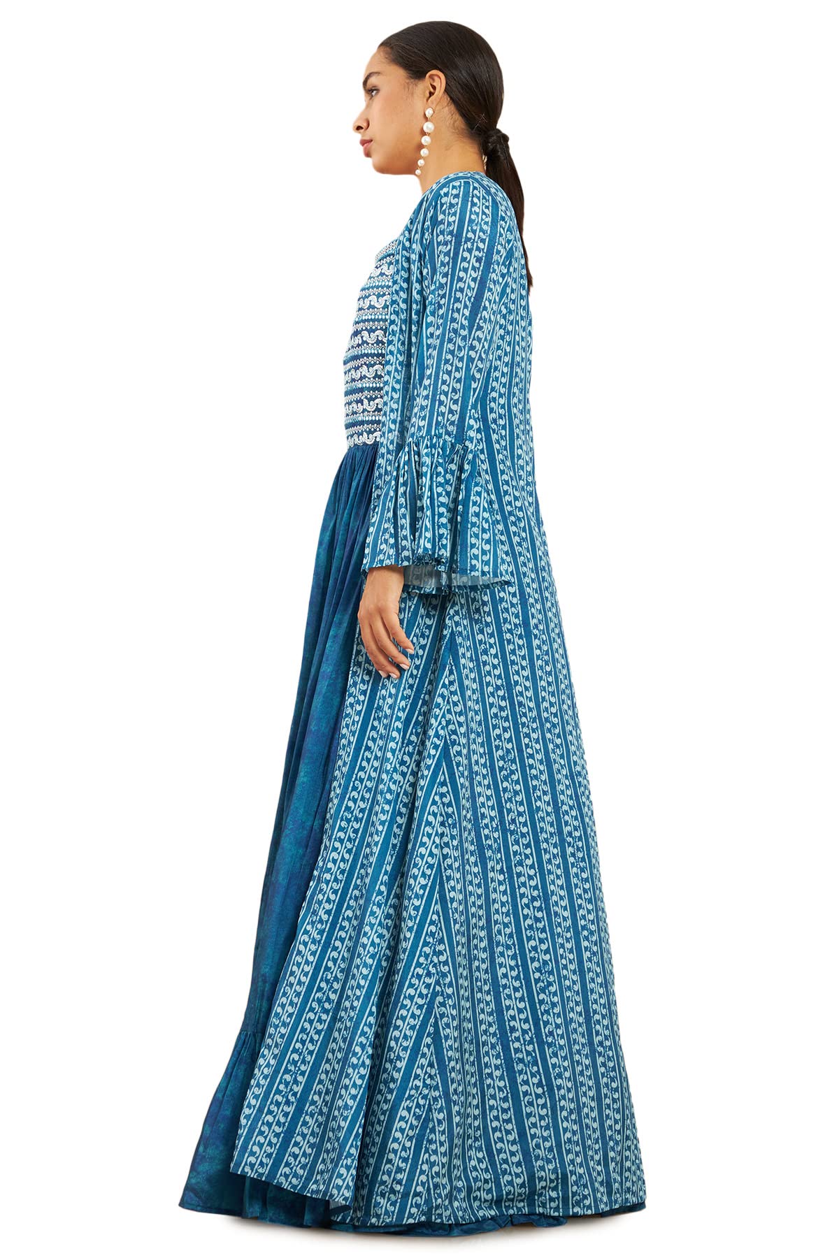 Soch Women Blue Chiffon Gown