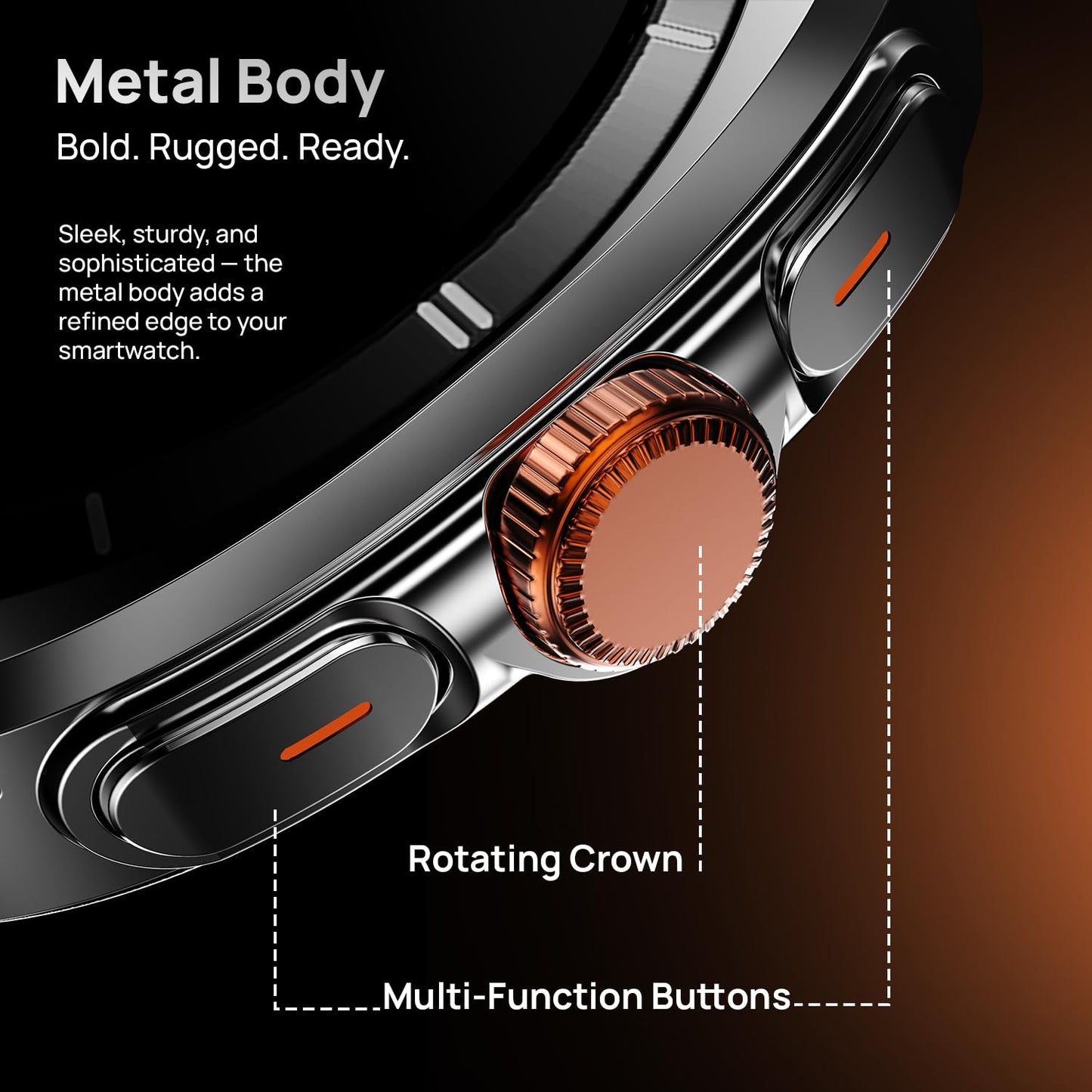 Fire-Boltt Axiom Smart Watch 1.43" Super AMOLED Display, Health & Fitness Tracking, Always-On Screen, Wireless Charging, Rotating Crown, Bluetooth Calling, Metal Case Watch for Man & Woman - White