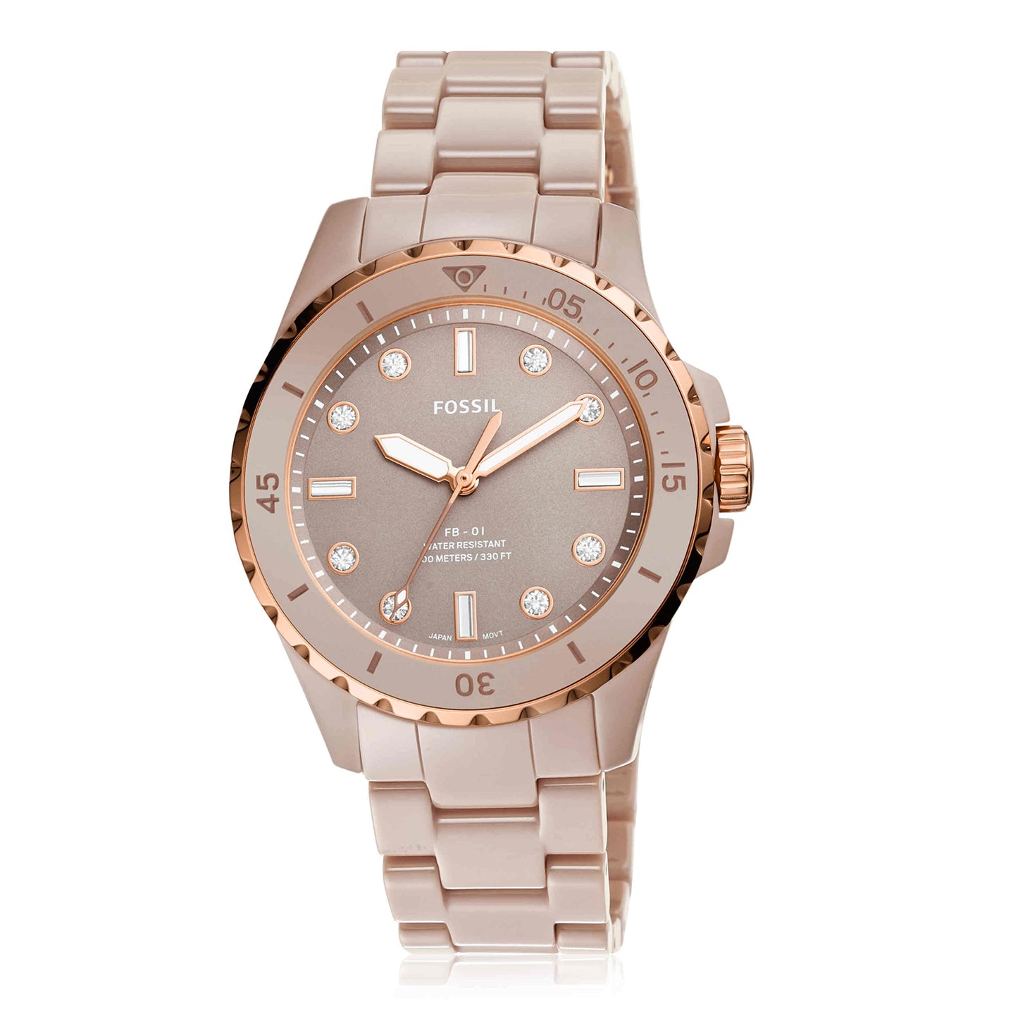 Fossil Analog Ceramic Brown Dial and Band Women's Watch-CE1111