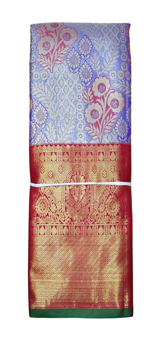 VFCollections Women's Kanchipuram Silk Pure Pattu Sarees With Blouse (VFC525-1)