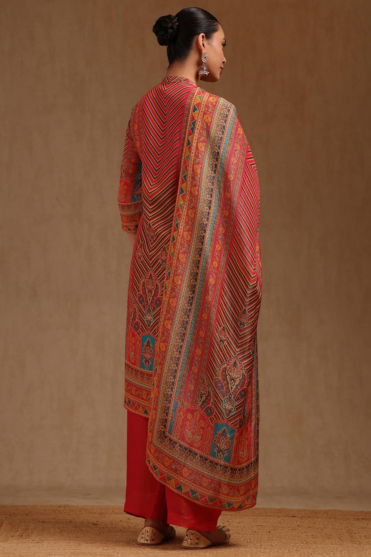 Soch Womens Fuchsia Shimmer Ethnic Salwar Suit With Cutwork