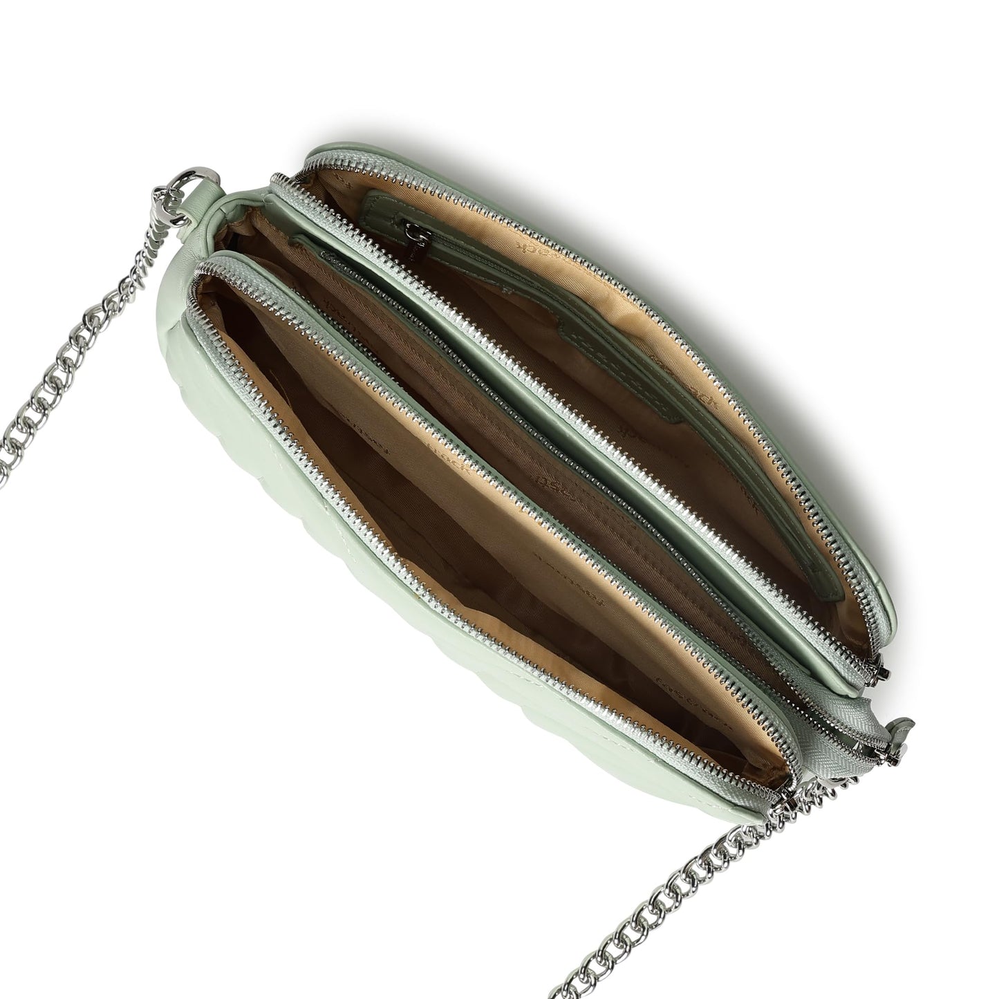 Fastrack Pastel Quilt Sling Bag for Women | Lightweight Quilted Crossbody with 3 Zippered Compartments, Detachable Strap and Soft-Tone Hardware | Stylish Everyday Sling for Casual Outings and College