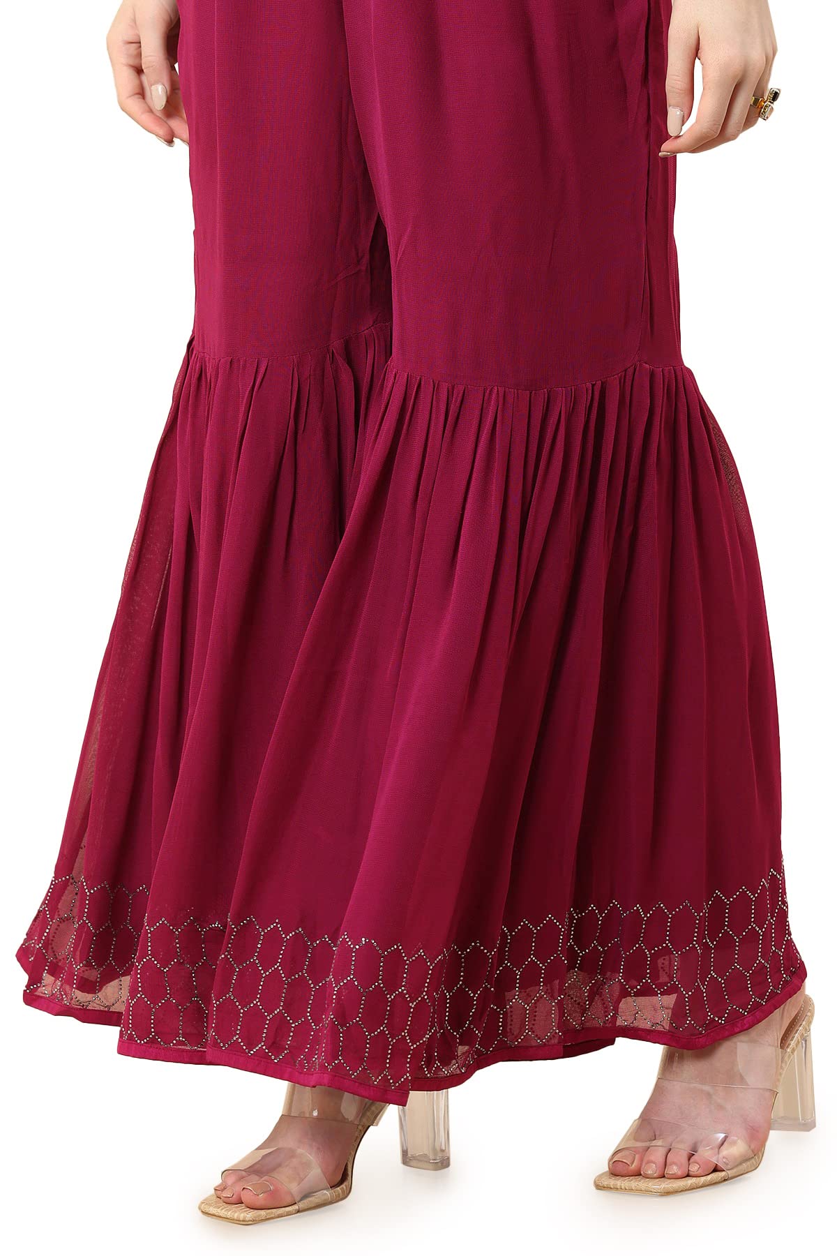 Soch Women Maroon Solid Suit Set