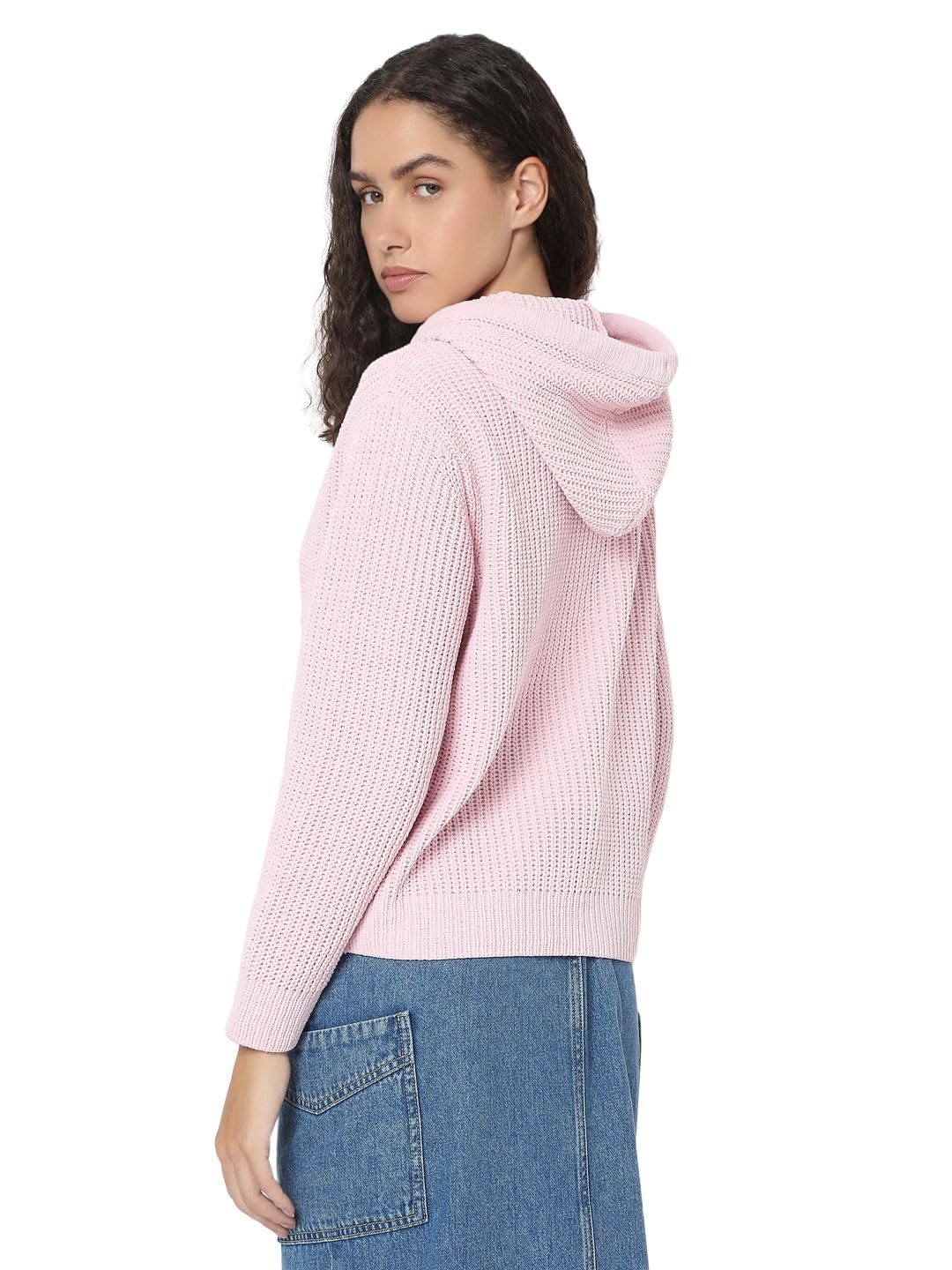 VERO MODA Women's Regular Fit Pink Sweater
