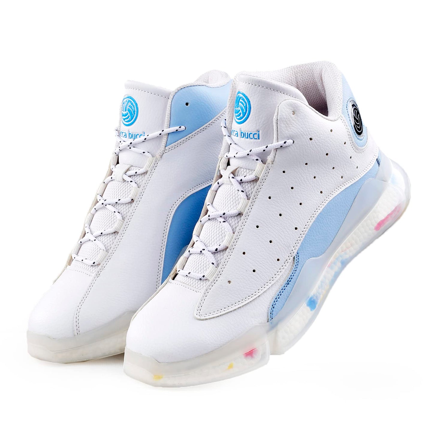 Bacca Bucci Mens Titan Mid Top Streetwear Sneakers With Pu Moulded Mid-Sole For Extra Traction & Comfort- White, Size Uk6