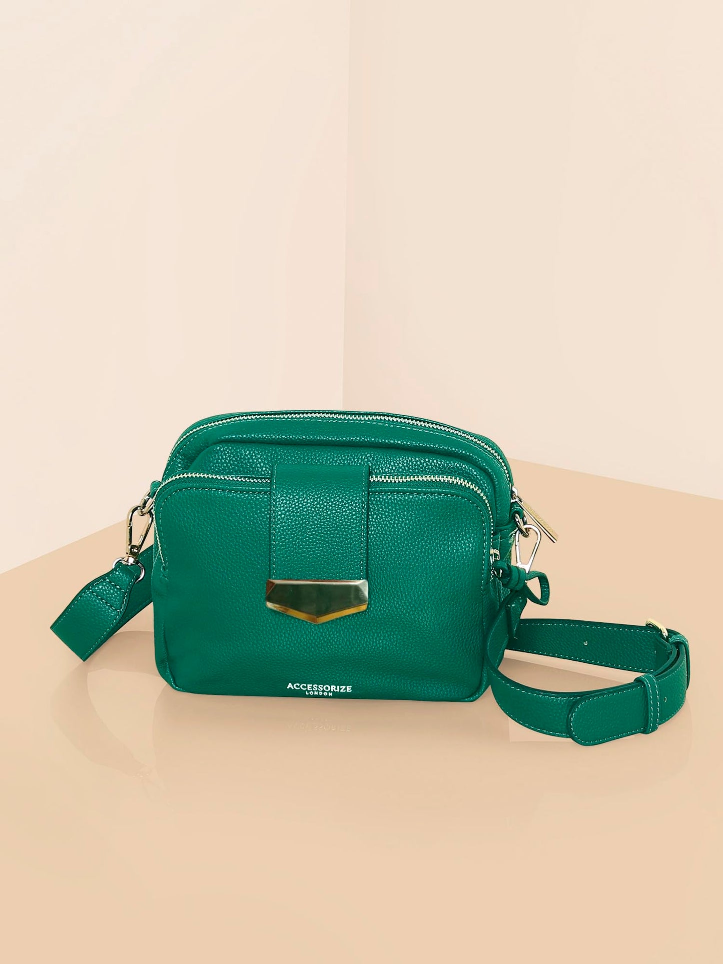 Accessorize London Women's Green Functional Crossbody Sling Bag | Bags for women | Ladies Purse Handbag