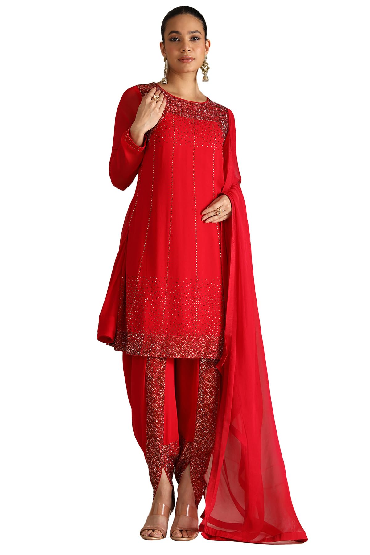 Soch Womens Georgette Suit Set With Stone Work