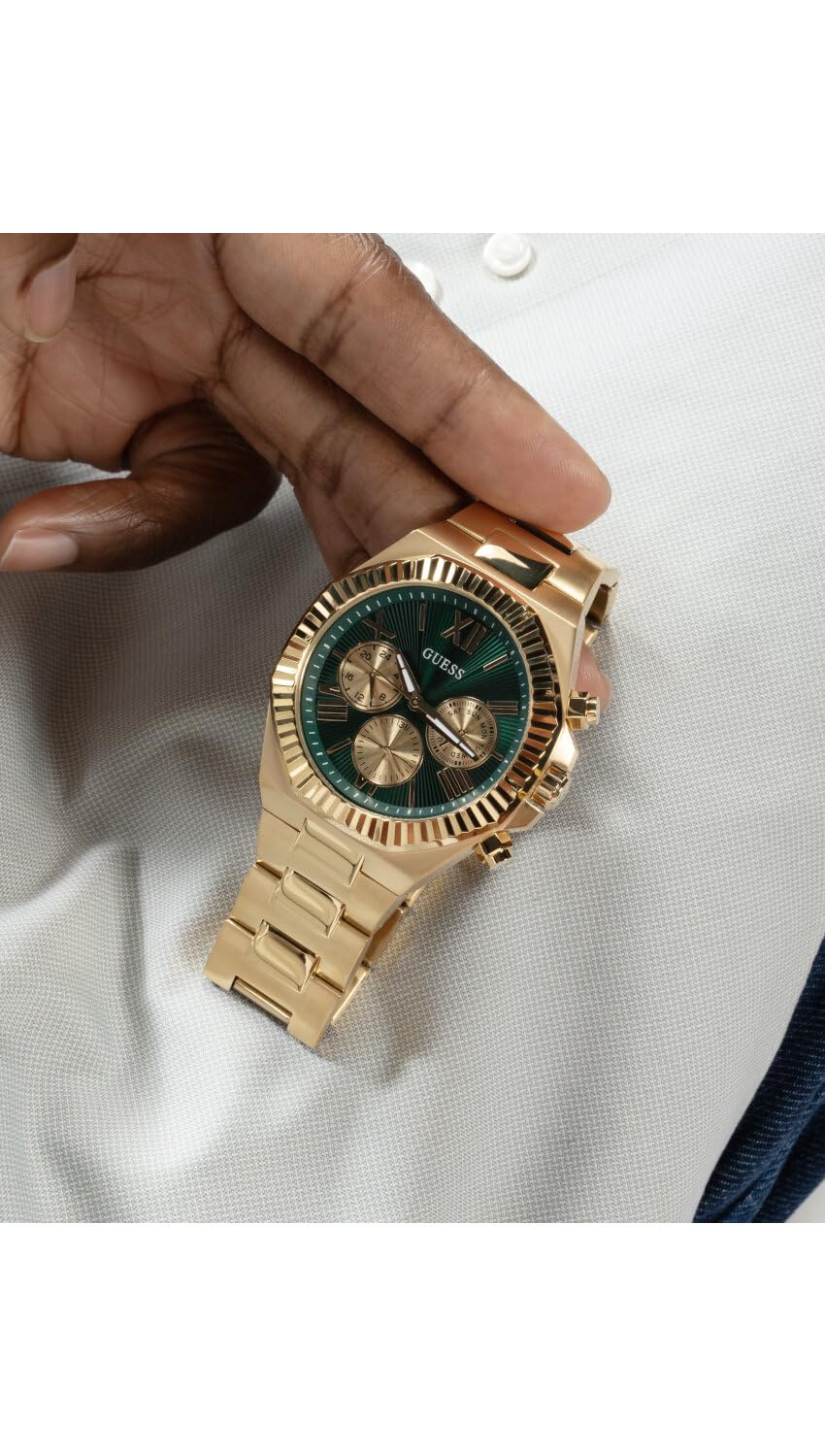 GUESS Analog Green Dial Men's Watch-GW0703G2