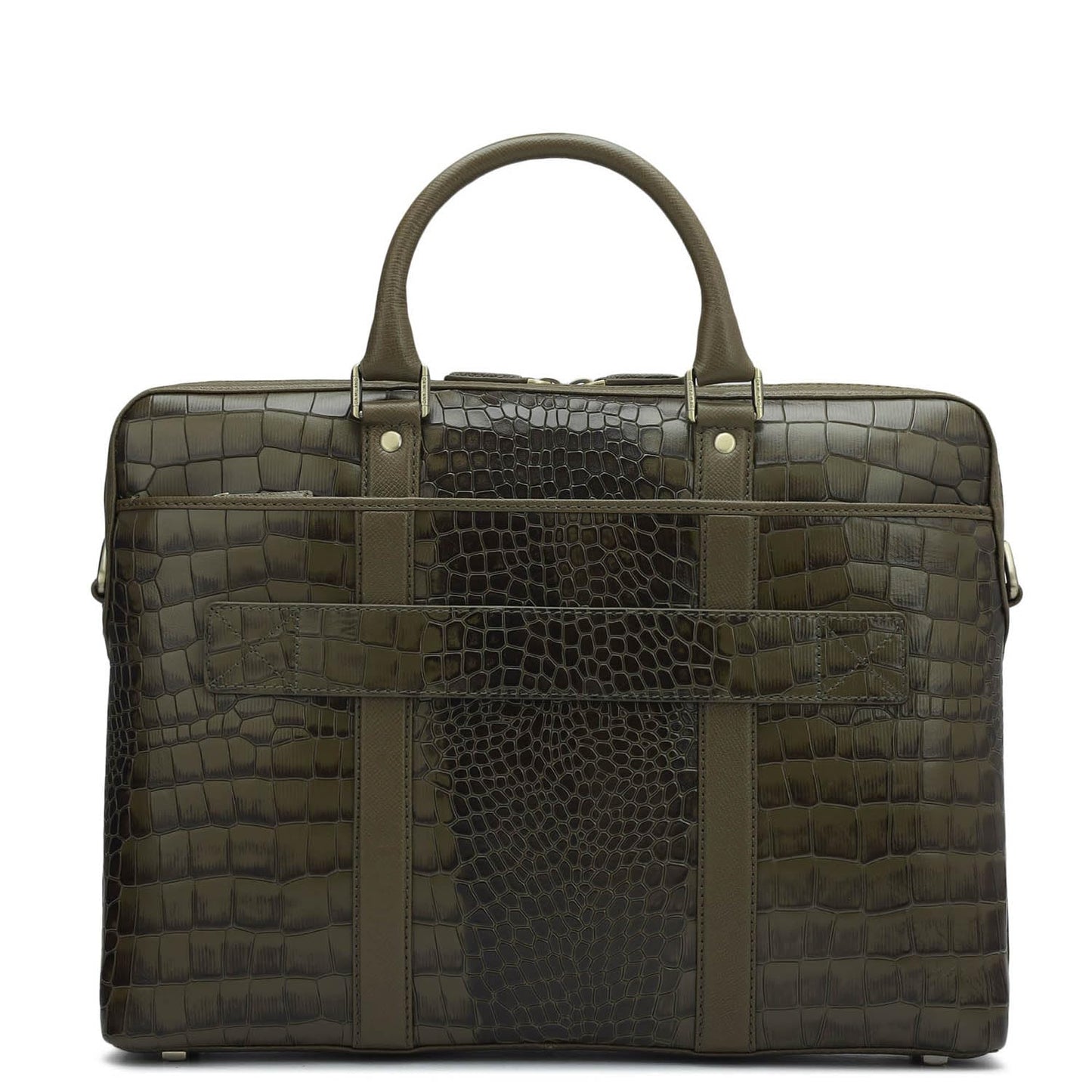 Da Milano Leather Laptop Bag for Men & for Women - Fits Upto 14" Laptop - Green