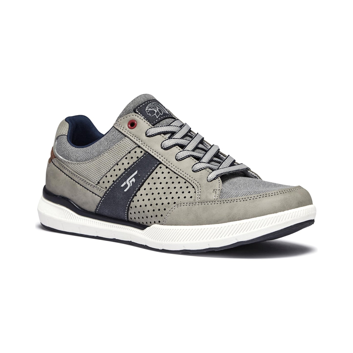 Red Chief Sports Casual Sneakers for Men & Boys | Stylish Lace Up Low Ankle Shoes | Everyday Sneakers | Comfortable Trendy Footwear | M.Grey-White | Size-7 | C6008 F041