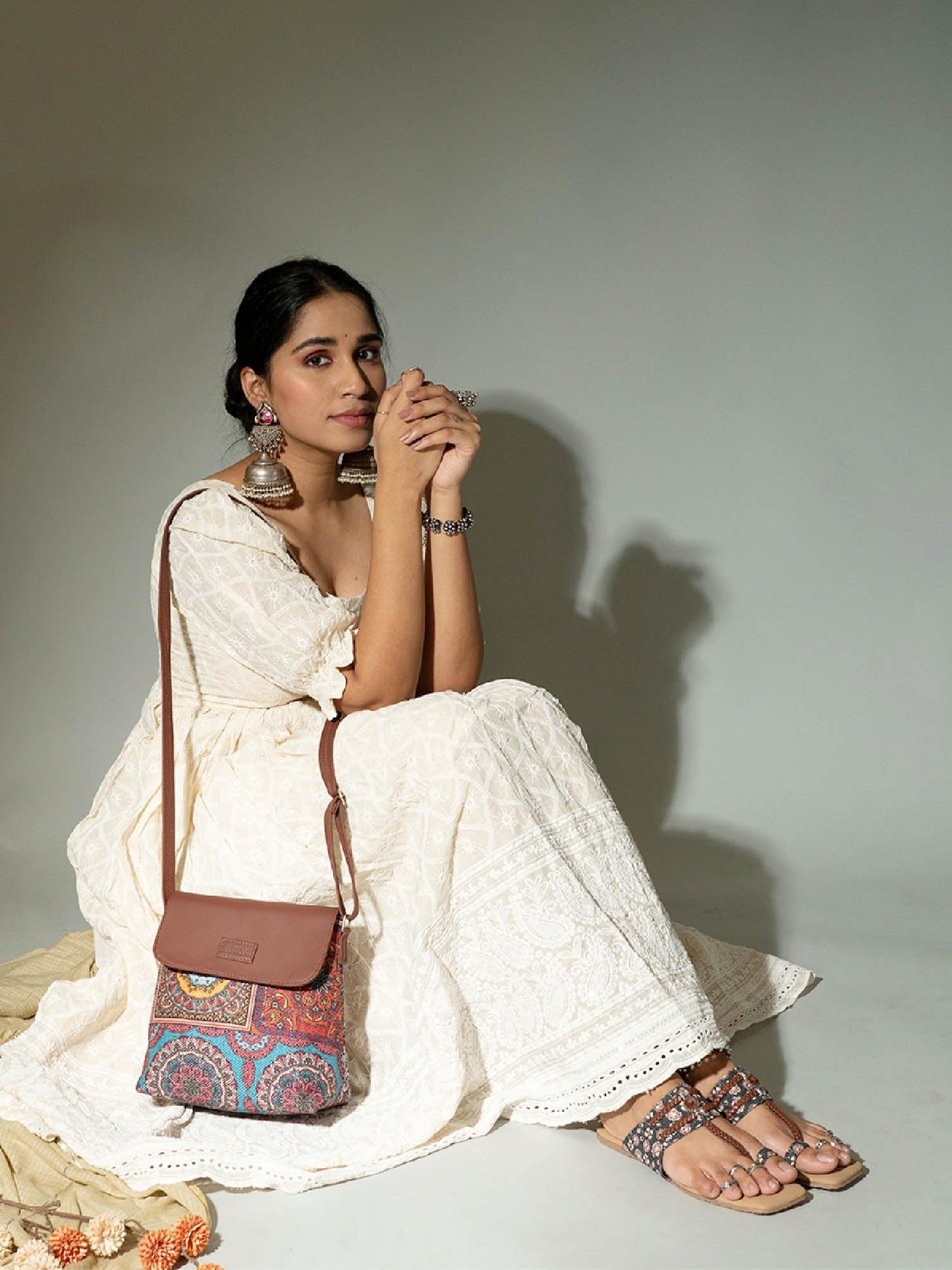 ZOUK Flap Sling Bag | Crossbody Bags for Women | Women's Handbags | Stylish | Vegan Leather Evening Bag | Travel & Office Use | Purse and Wallet | Multicolor Mandala Print